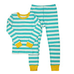 Pre-owned White | Turquoise | Stripes PJ Set size: 8 Years White | Turquoise | Stripes