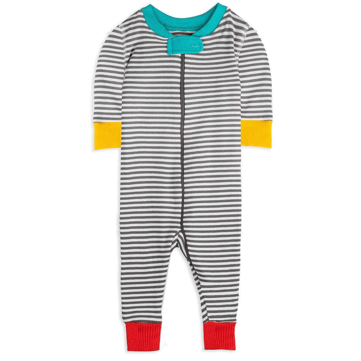 Pre-owned Gray Stripe 1-piece Non-footed Pajamas size: 9-12 Months Gray Stripe