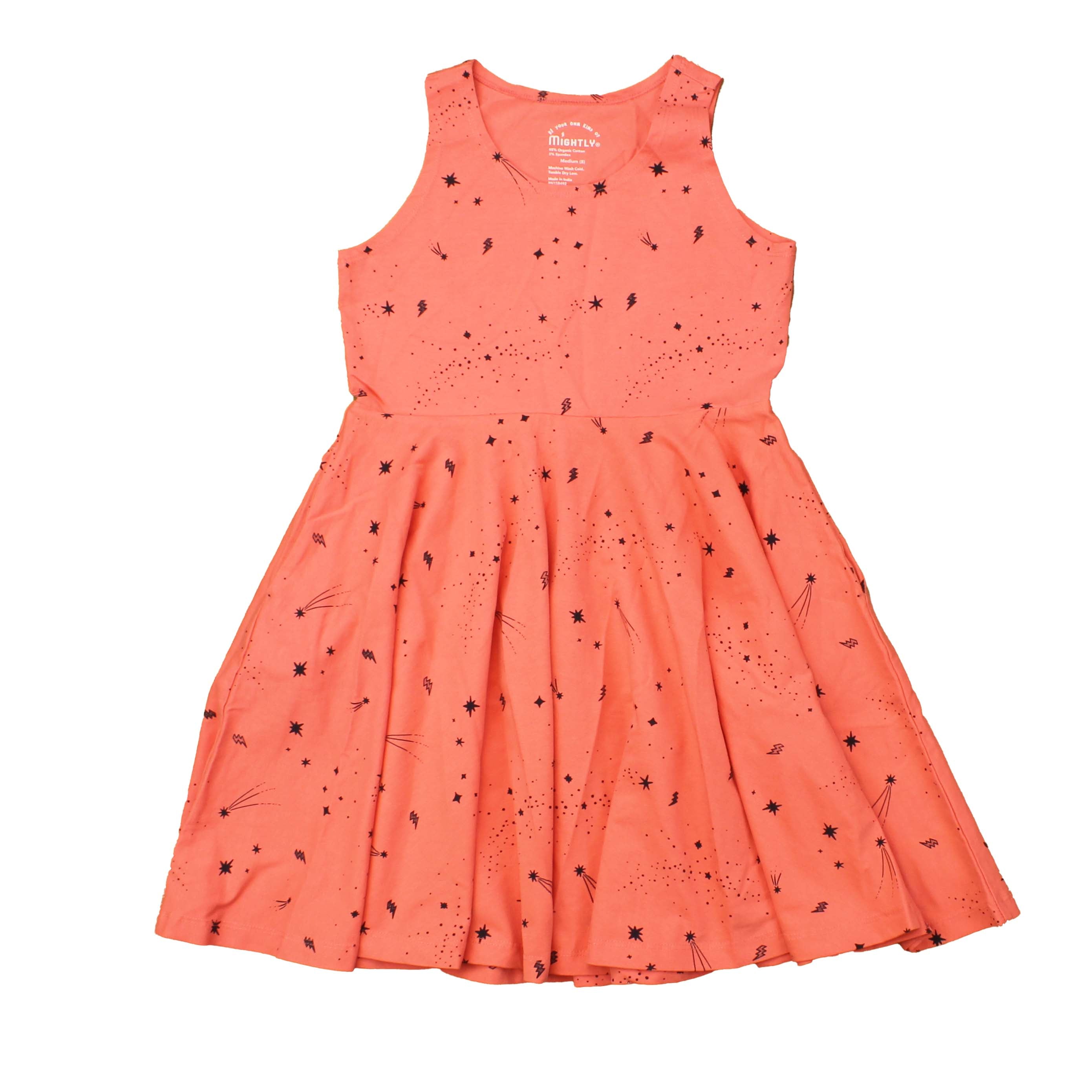 Pre-owned Coral | Black | Stars Dress size: Big Girl Coral | Black | Stars