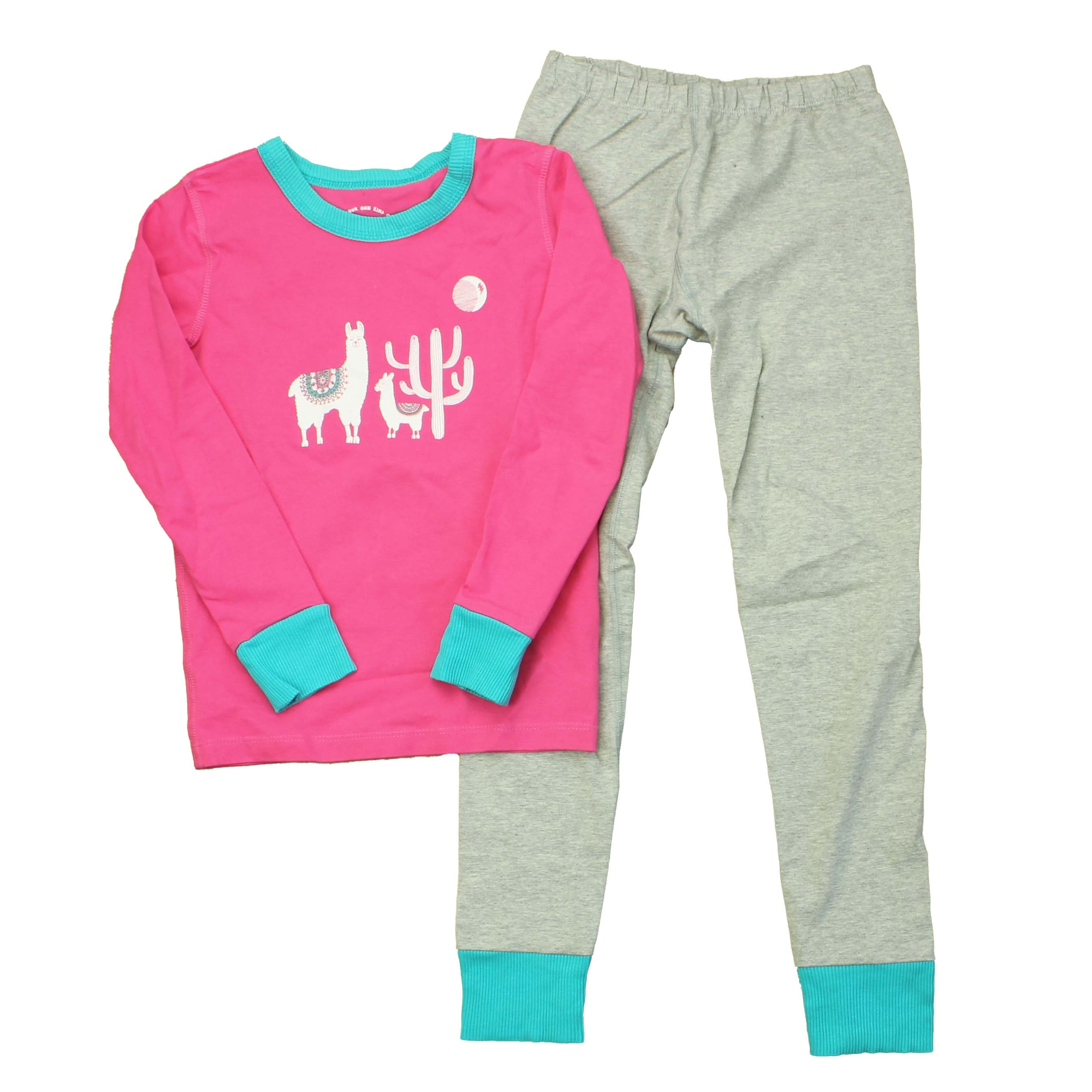 Pre-owned Grey | Pink | Turqouise | Llama PJ Set size: Big Girl