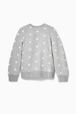 Daisy Print Crew – Light Heather GreyTOPSRockets of Awesome