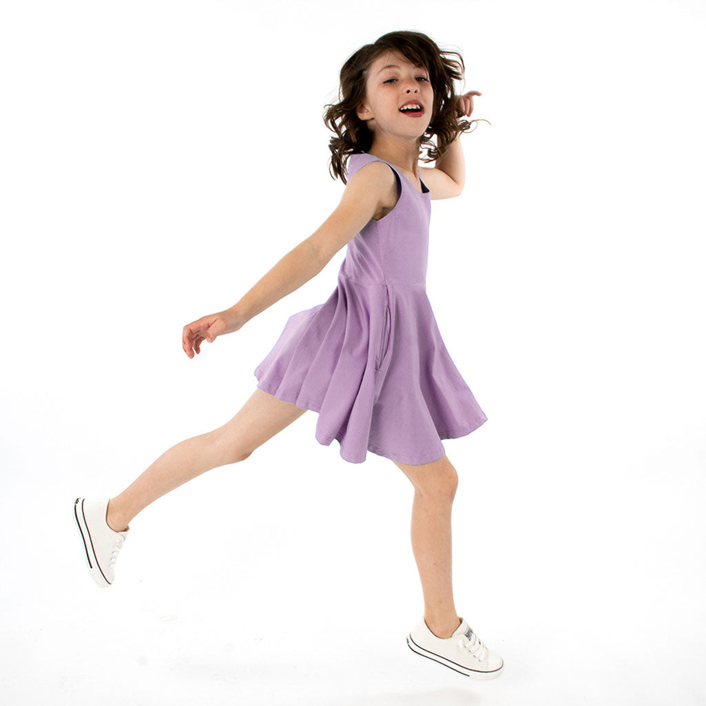 Kids Organic Cotton Sleeveless Twirl Dress - Core Colors