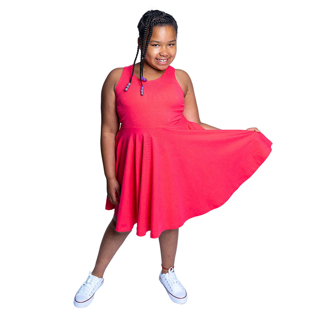 Kids Organic Cotton Sleeveless Twirl Dress - Core Colors