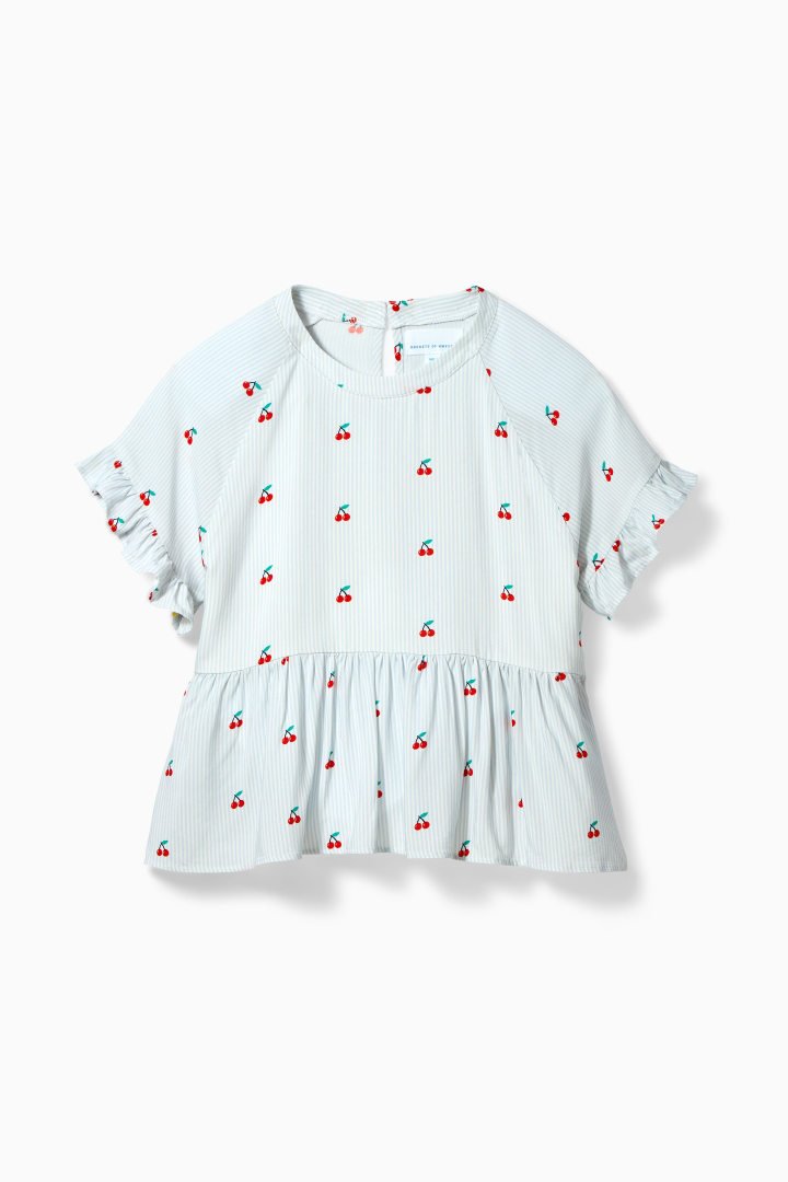 Cherry Striped Poplin TopTOPSRockets of Awesome