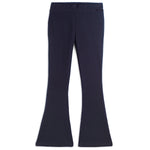 Navy blue flared legging yoga pant on white background
