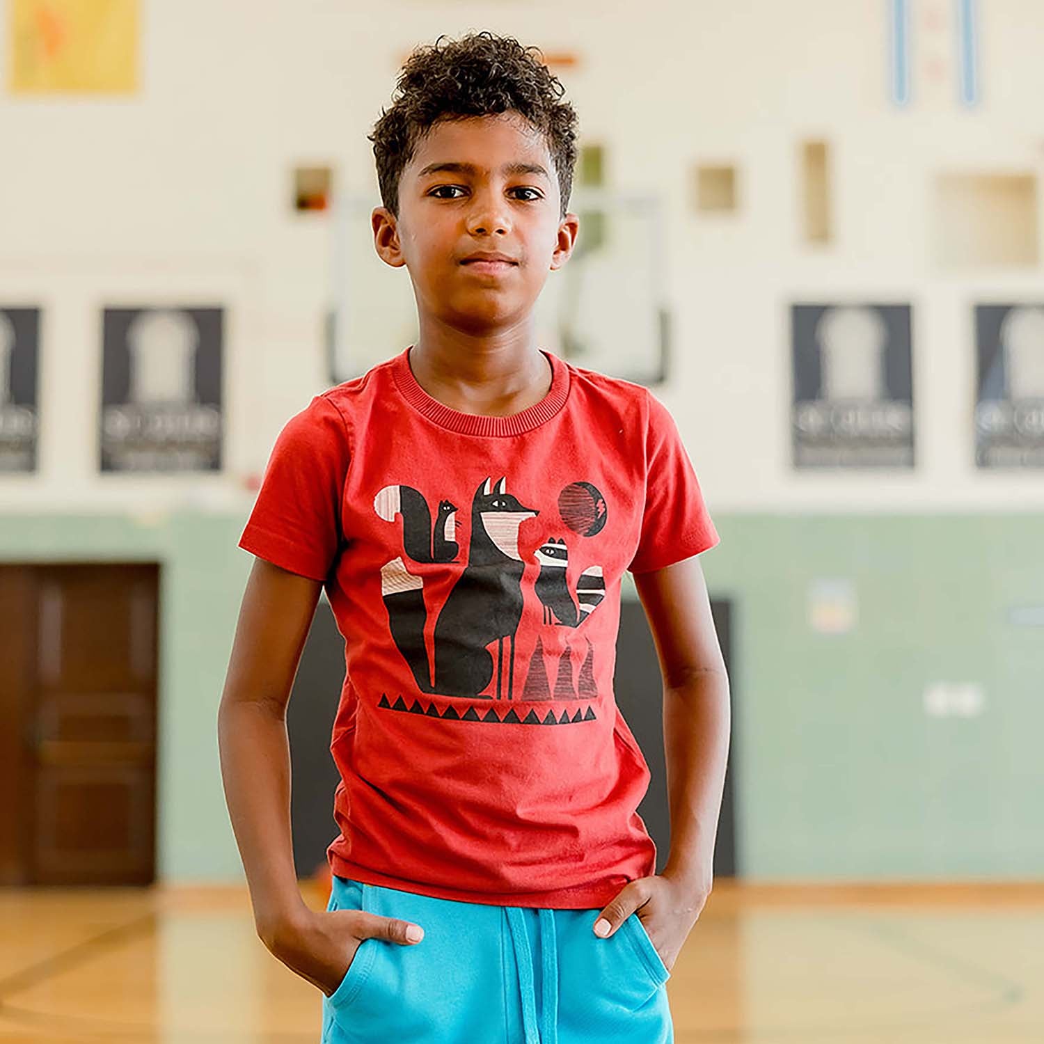 Colorful boys shirts: A young boy dons a vibrant graphic tee, perfect for playtime!