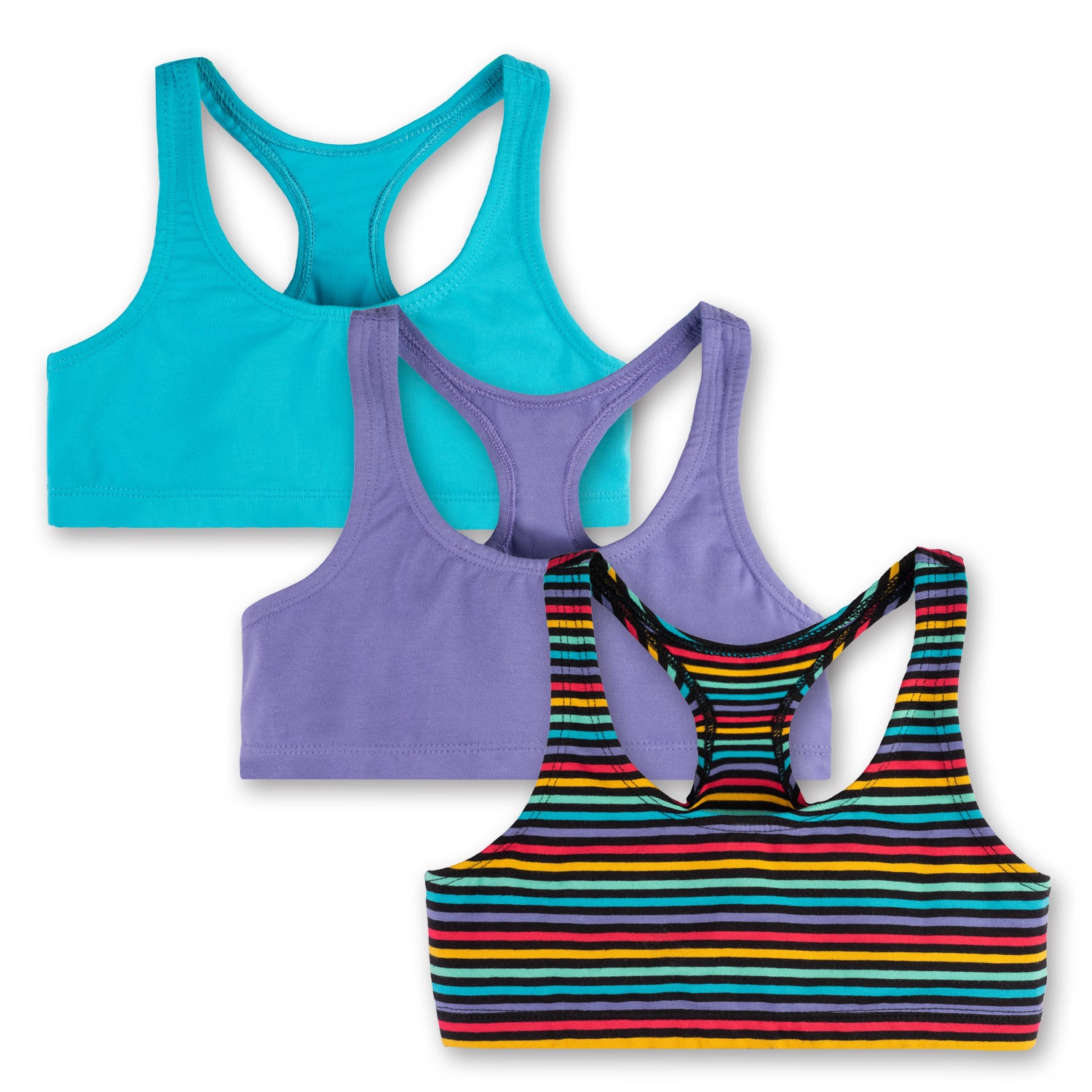 Girls Bras: Organic Cotton Racerback 3 Pack