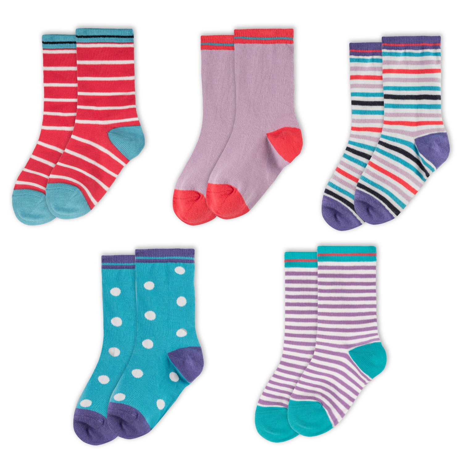 Assorted kids’ socks featuring vibrant colors and fun designs