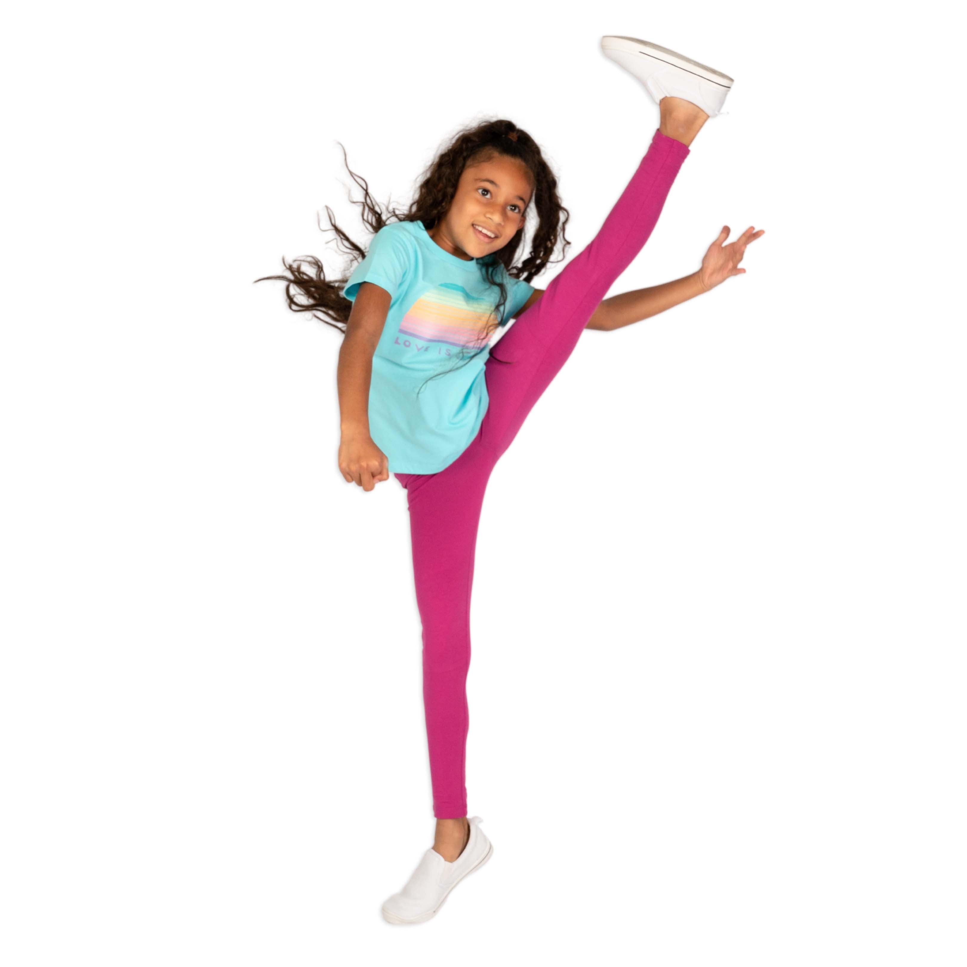 Kid Girl Stretch Cotton Leggings #Black Size M(5-6 years) - Yamibuy.com