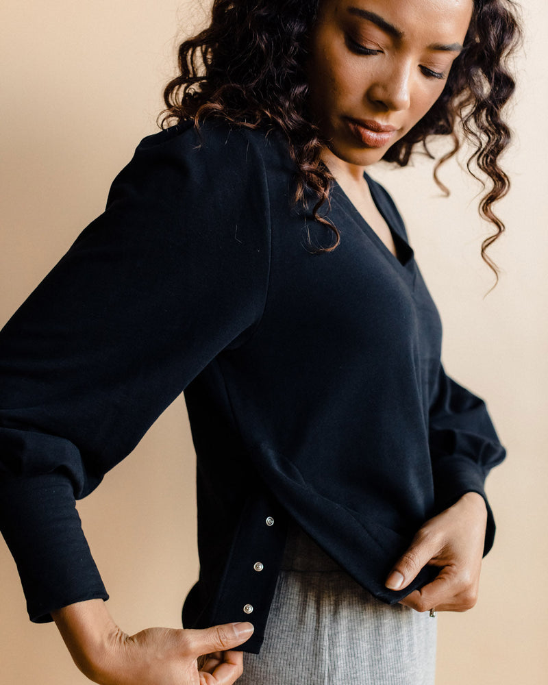 Convertible V-Neck Nursing Sweatshirt