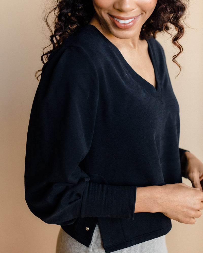 Convertible V-Neck Nursing Sweatshirt