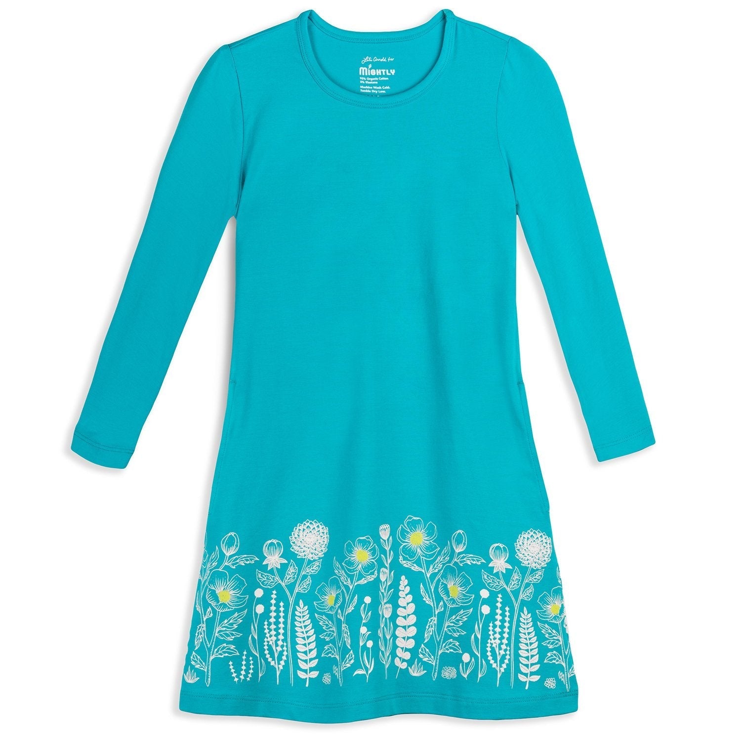 Kids Organic Cotton Long Sleeve T-Shirt Dress Floral -  FINAL SALE