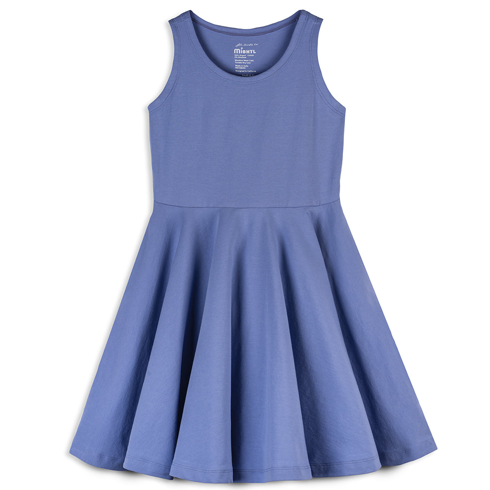 Kids Organic Cotton Sleeveless Twirl Dress - Core Colors - Mightly
