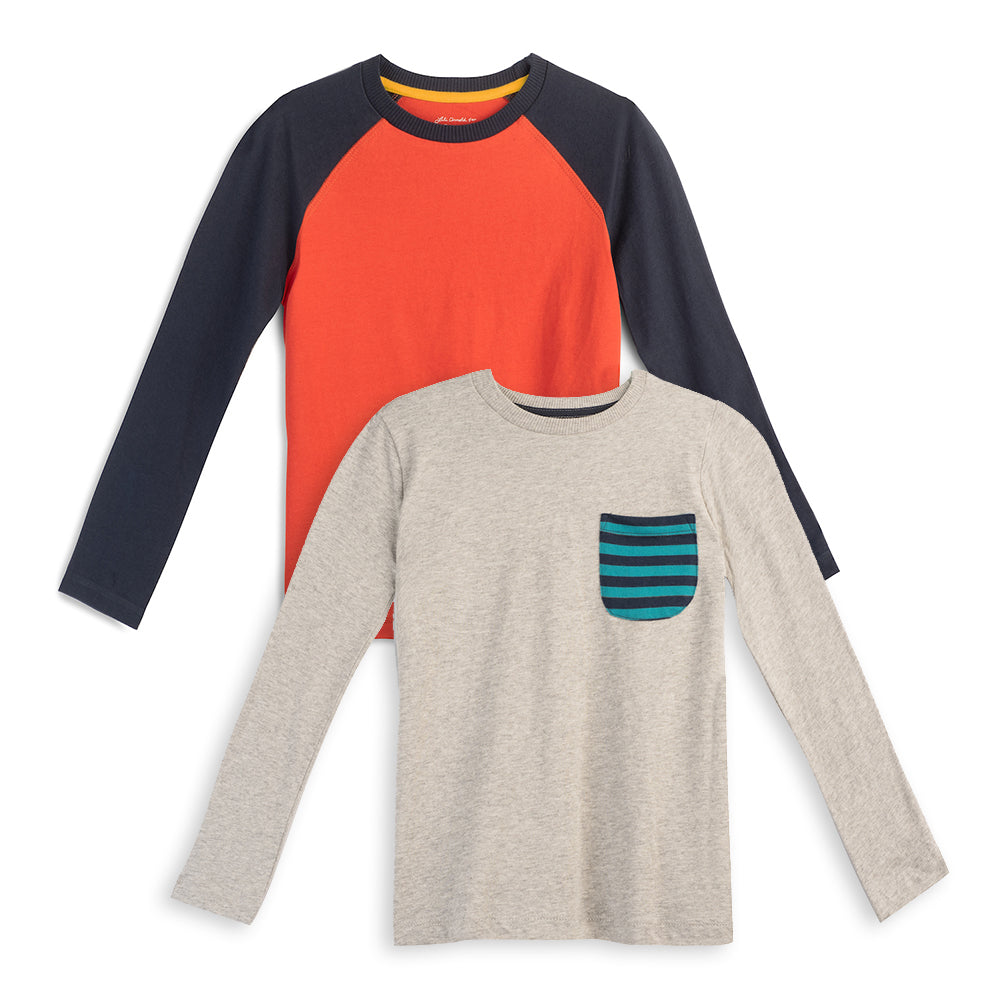 Shop our stylish kids shirts - two long-sleeved designs for the trendy little ones!
