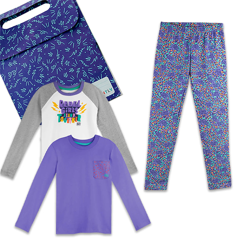 Rebel Girls Organic Cotton Long-Sleeve T-Shirt and Legging 3-Piece Set