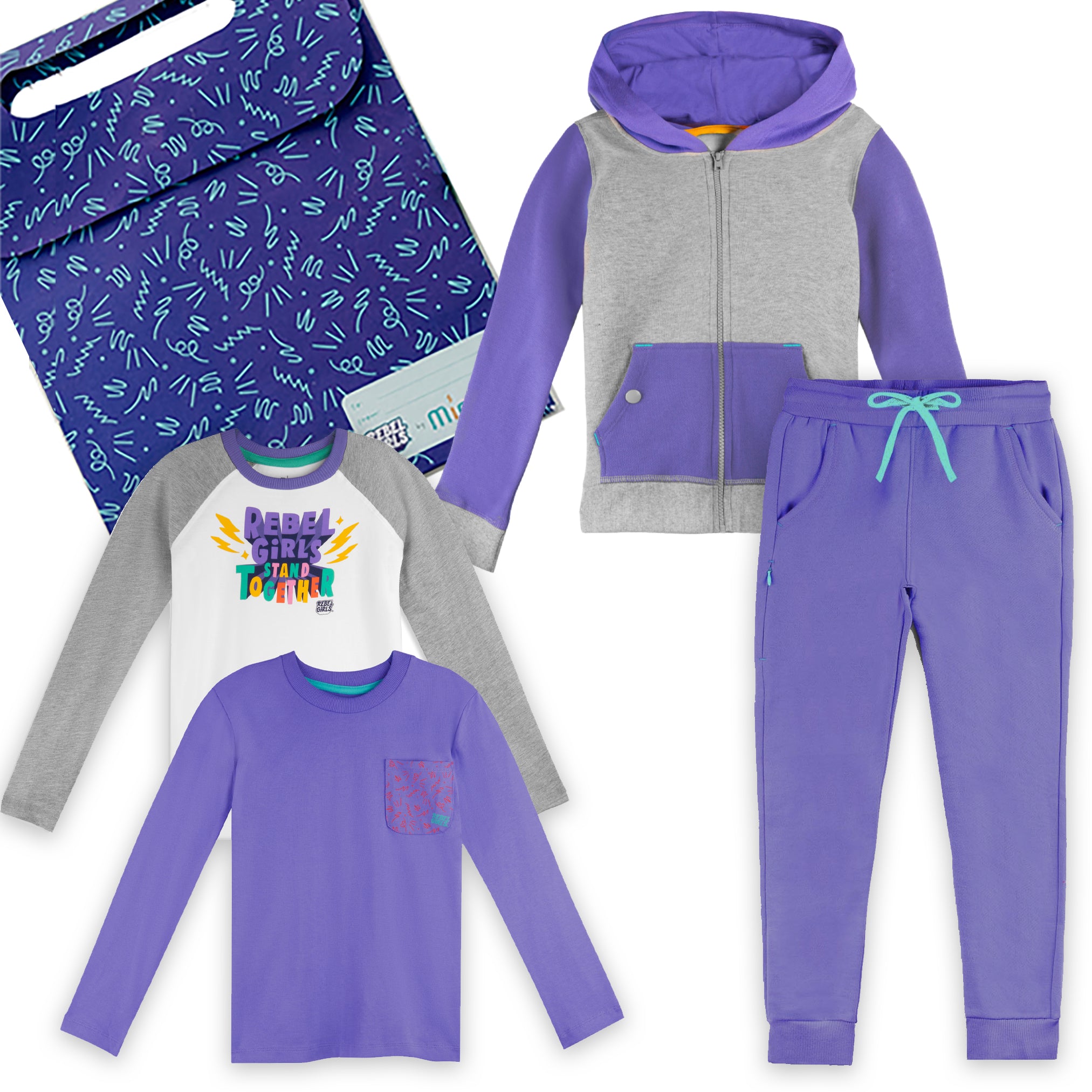 Rebel Girls Organic Cotton 4-Piece Sweat Suit Gift Set