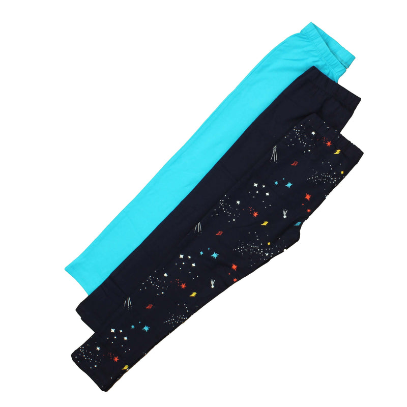 Pre-owned Turquoise | Navy | Stars Leggings size: 14 Years