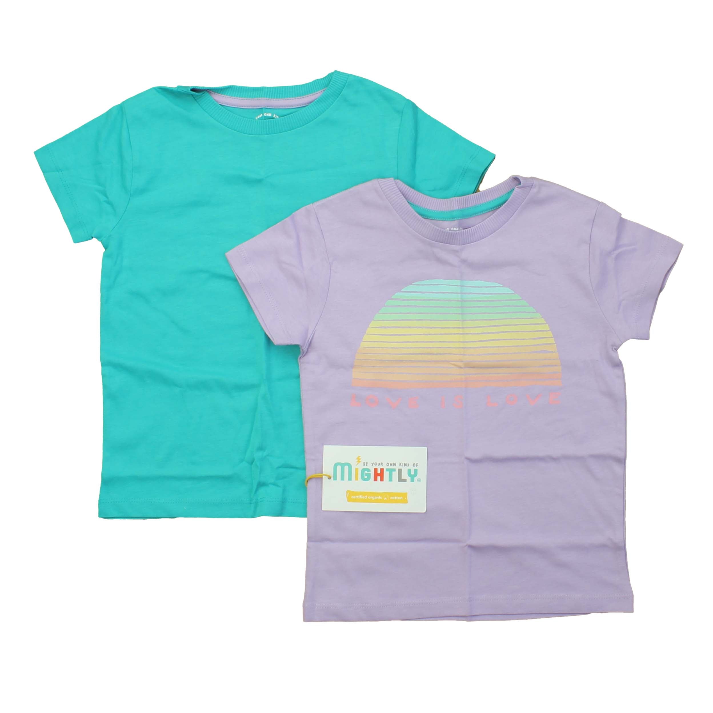 Pre-owned Turquoise | Lavender | Love is Love T-Shirt size: 4-5T