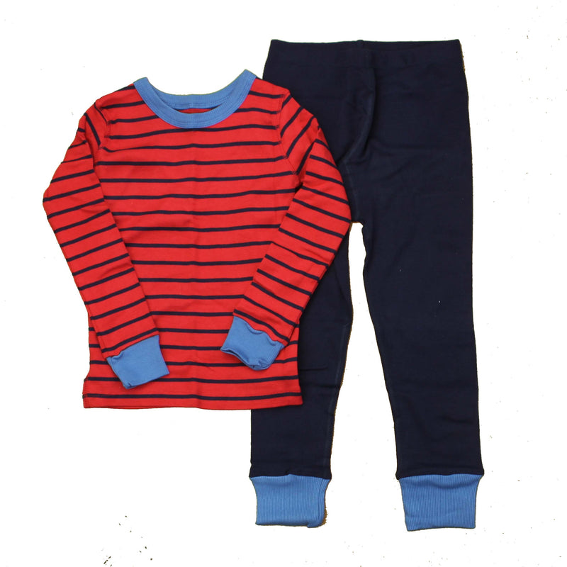 Pre-owned Red | Blue | Stripes PJ Set size: 5T